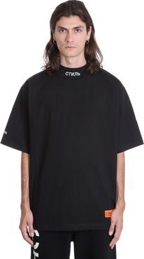 Turtleneck Ctnm T-shirt In Black Cotton