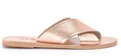 Thais Leather Gold Pink Slippers