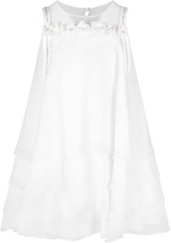 White Dress For Girl With Rhinestones