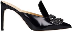Daphne Mule 85 Sandals In Black Leather