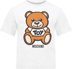 Grey T-shirt For Kids With Teddy Bear