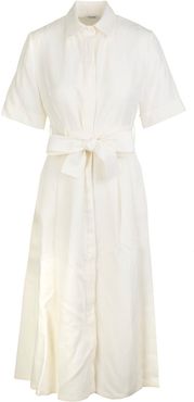White Short-sleeve Shirt Dress