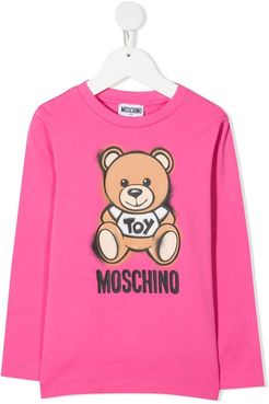 Long-sleeved Shirt With Teddy Bear Patch