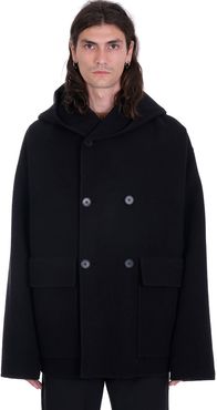 Arp Jacket Coat In Black Wool