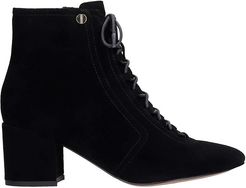 High Heels Ankle Boots In Black Suede