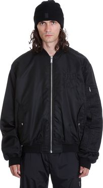 Rural Cross Bomber In Black Polyester