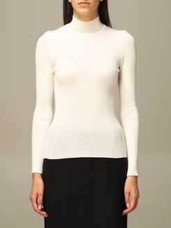 Sweater Alberta Ferretti Ribbed Virgin Wool Turtleneck