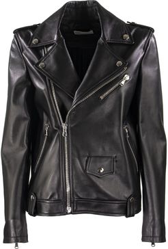 Pleated Back Leather Biker