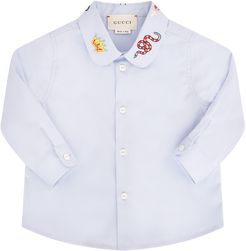 Light Blue Shirt For Babykids With Colorful Patch