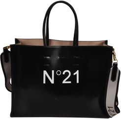 Logo Print Detachable Strap Tote