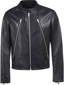 Rear Logo Zipped Biker Jacket