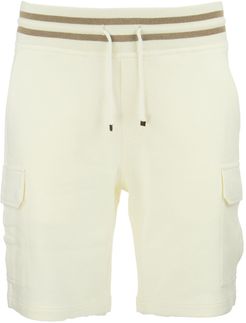 Techno Cotton French Terry Bermuda Shorts With Striped Details