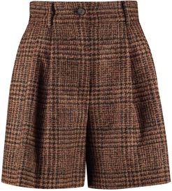 Checked Wool Shorts