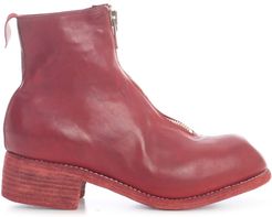 Front Zip Boots Sole Leather