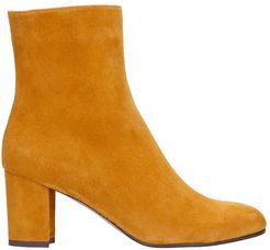 High Heels Ankle Boots In Leather Color Suede