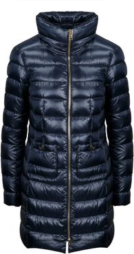 Full Zip Long Quilted Down Jacket