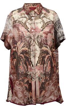 Short-sleeve Tropical Print Shirt