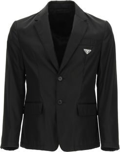 Single-breasted Blazer In Re-nylon