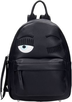Backpack In Black Faux Leather