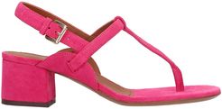 Sandals In Fuxia Suede