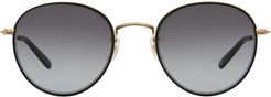 Garrett Leight Paloma Sun Matte Black-gold Sunglasses