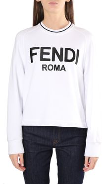 Fendi Roma Logo Jersey Cotton Sweatshirt