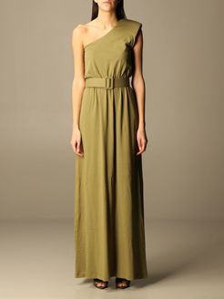 Dress Federica Tosi Long Dress In Cotton With One Shoulder