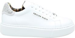 Sneaker Lo-top In Leather With Crystal Inserts
