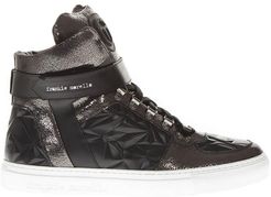 Variante A Black Leather High Top Sneakers