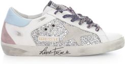 Super-star Glitter And Leather Upper Suede Star Live Free