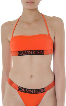 Orange Top Bikini With Logo