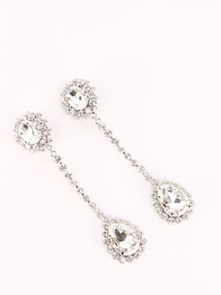 Long Crystal Earrings With Crystal Drop