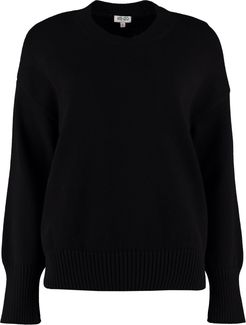 Crew-neck Cotton Blend Sweater