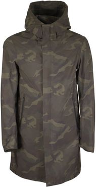 Medium-long Camouflage Jacket With Hood