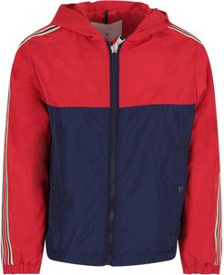 Red And Blue Boy Windbreaker With Logo