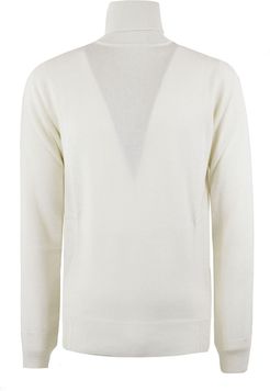 Cream-tone Wool, Silk And Cashemre Sweater