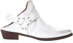 White Leather Vintage Texan Mule