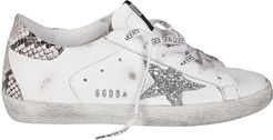 White And Grey Leather Super-star Sneakers