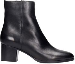 High Heels Ankle Boots In Black Leather