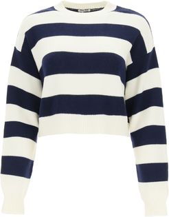 Striped Wool Sweater With Logo