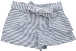 Belted Cotton Seersucker Short