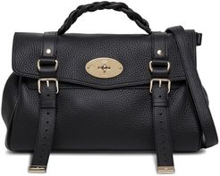 Alexa Heavy Grain Handbag In Black Leather