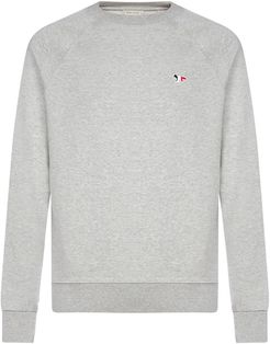 Tricolor Fox-patch Cotton Sweatshirt