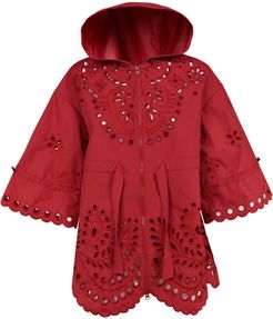 Flared Cuffs Perforated Raincoat
