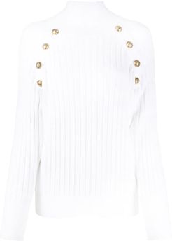 Button-detailed Turtleneck Sweater