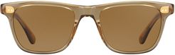 Garrett Leight Wavecrest Sun Bottle Glass Brown Sunglasses