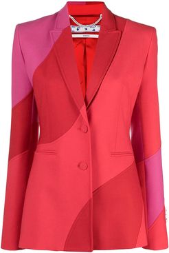 Red And Pink Virgin Wool Blend Blazer