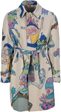 Rick & Morty Graphic Print Trench Coat