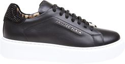 Lo-top Sneaker In Leather With Crystal Inserts