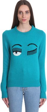 Flirting Crewn Knitwear In Blue Wool